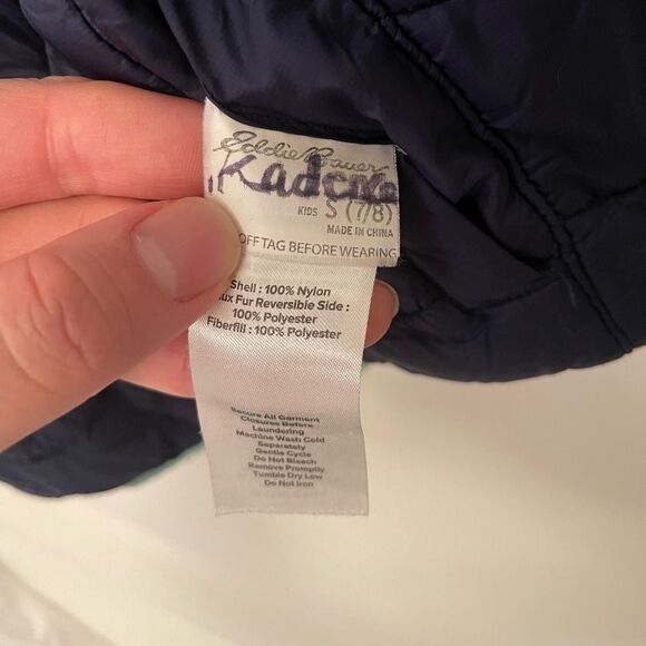 Eddie Bauer Jacket Reversible Blue Winter Warm Kids Size Small (7/8) - Picture 3 of 6